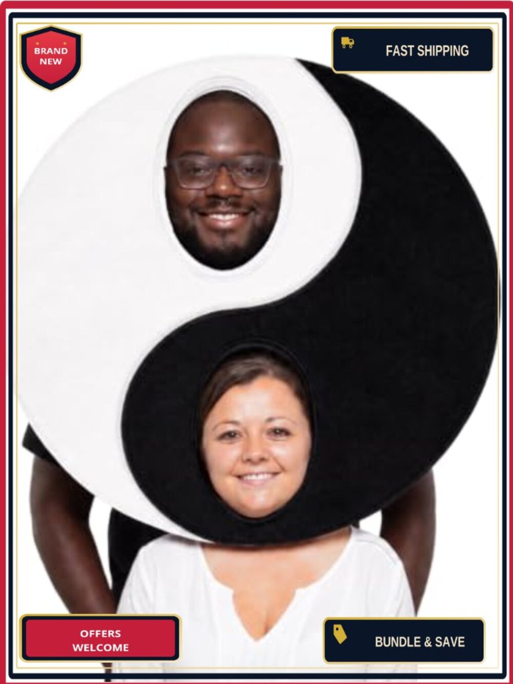 2 Pcs Yin Yang Headdress Couples Costume Adult Felt Hat Halloween